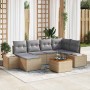 Conjunto de sofá de jardín 7 pcs beige y gris claro en Sofás de exterior | Comprar online en Foru.es