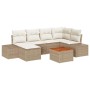 Conjunto de sofá de jardín 7 pcs Beige y blanco en Sofás de exterior | Comprar online en Foru.es