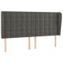 Cabecero con orejas de terciopelo gris oscuro 163x23x118/128 cm de vidaXL, Cabeceros y pies de cama - Ref: Foro24-3118445, Pr...