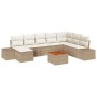 Conjunto de sofá de jardín 9 pcs Beige y blanco en Sofás de exterior | Comprar online en Foru.es