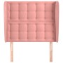 Cabecero con orejas de terciopelo rosa 103x23x118/128 cm de vidaXL, Cabeceros y pies de cama - Ref: Foro24-3118437, Precio: 8...