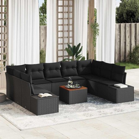 Conjunto de sofá de jardín 10 pcs Negro en Sofás de exterior | Comprar online en Foru.es