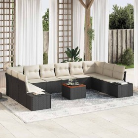 Conjunto de sofá de jardín 11 pcs Negro y blanco en Sofás de exterior | Comprar online en Foru.es