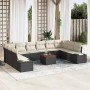 Conjunto de sofá de jardín 11 pcs Negro y blanco en Sofás de exterior | Comprar online en Foru.es