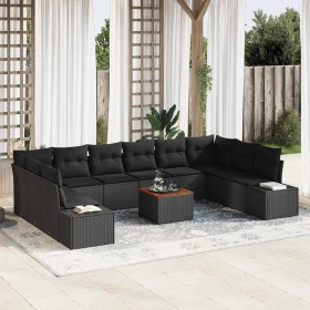 Conjunto de sofá de jardín 11 pcs Negro en Sofás de exterior | Comprar online en Foru.es