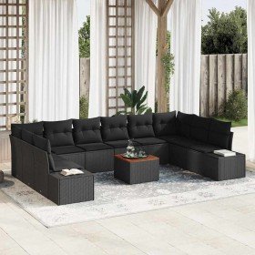 Conjunto de sofá de jardín 11 pcs Negro en Sofás de exterior | Comprar online en Foru.es