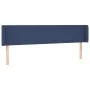 Cabecero de tela azul 163x16x78/88 cm de vidaXL, Cabeceros y pies de cama - Ref: Foro24-3118500, Precio: 75,24 €, Descuento: %