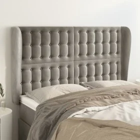 Headboard with light gray velvet ears 147x23x118/128 cm by vidaXL, Headboards and footboards - Ref: Foro24-3118438, Price: 16...