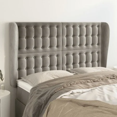 Headboard with light gray velvet ears 147x23x118/128 cm by vidaXL, Headboards and footboards - Ref: Foro24-3118438, Price: 16...