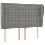 Cabecero con orejas de terciopelo gris claro 147x23x118/128 cm de vidaXL, Cabeceros y pies de cama - Ref: Foro24-3118438, Pre...