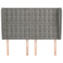 Cabecero con orejas de terciopelo gris claro 147x23x118/128 cm de vidaXL, Cabeceros y pies de cama - Ref: Foro24-3118438, Pre...