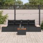 Conjunto de sofá de jardín con cojín 5 pcs Negro Poliratán en Sofás de exterior | Comprar online en Foru.es