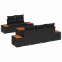 Conjunto de sofá de jardín con cojín 6 pcs Negro Poliratán en Sofás de exterior | Comprar online en Foru.es