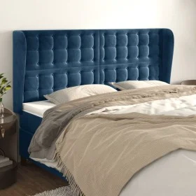 Kopfteil mit dunkelblauen Samtohren 203x23x118/128 cm von vidaXL, Kopf- und Fußteile - Ref: Foro24-3118460, Preis: 158,04 €, ...