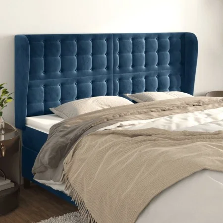 Kopfteil mit dunkelblauen Samtohren 203x23x118/128 cm von vidaXL, Kopf- und Fußteile - Ref: Foro24-3118460, Preis: 158,04 €, ...