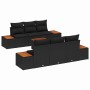 Conjunto de sofá de jardín con cojín 7 pcs Negro Poliratán en Sofás de exterior | Comprar online en Foru.es