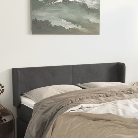 Cabecero de terciopelo gris oscuro 147x16x78/88 cm de vidaXL, Cabeceros y pies de cama - Ref: Foro24-3118537, Precio: 72,60 €...