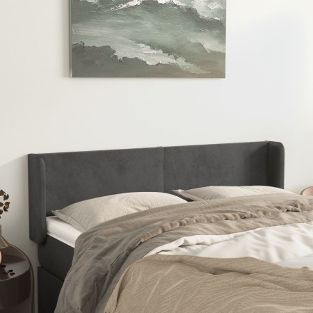 Cabecero de terciopelo gris oscuro 147x16x78/88 cm de vidaXL, Cabeceros y pies de cama - Ref: Foro24-3118537, Precio: 72,60 €...