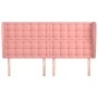 Cabecero con orejas de terciopelo rosa 163x23x118/128 cm de vidaXL, Cabeceros y pies de cama - Ref: Foro24-3118449, Precio: 1...