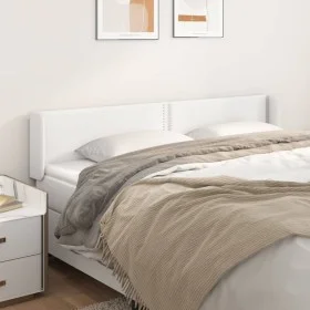 White synthetic leather headboard 203x16x78/88 cm by vidaXL, Headboards and footboards - Ref: Foro24-3118737, Price: 59,08 €,...