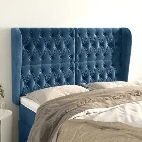 Headboard with dark blue velvet ears 163x23x118/128 cm by vidaXL, Headboards and footboards - Ref: Foro24-3118350, Price: 174...