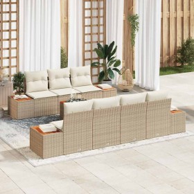 Conjunto de sofá de jardín con cojín 8 pcs Beige Poliratán en Sofás de exterior | Comprar online en Foru.es