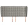Cabecero con orejas de terciopelo gris claro 163x23x118/128 cm de vidaXL, Cabeceros y pies de cama - Ref: Foro24-3118444, Pre...