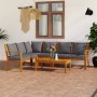Juego de muebles jardín 5 pzas con cojines madera maciza acacia en Conjuntos de jardín | Comprar online en Foru.es