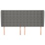 Cabecero con orejas de tela gris oscuro 183x23x118/128 cm de vidaXL, Cabeceros y pies de cama - Ref: Foro24-3118405, Precio: ...