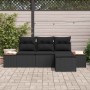 Conjunto de sofá de jardín 4 pcs Negro Rattan de Poliéster en Sofás de exterior | Comprar online en Foru.es