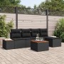 Conjunto de sofás de jardín 6 pcs Negro Ratán sintético en Sofás de exterior | Comprar online en Foru.es