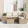 Conjunto de sofás de jardín 4 pcs Beige y Crema Ratán sintético en Sofás de exterior | Comprar online en Foru.es