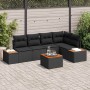 Conjunto de sofá de jardín con cojín 6 pcs Negro Poliratán en Sofás de exterior | Comprar online en Foru.es