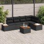 Conjunto de sofá de jardín con cojín 6 pcs Negro Poliratán en Sofás de exterior | Comprar online en Foru.es