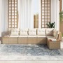 Conjunto de sofá de jardín 6 pcs beige y crema Poliratán en Sofás de exterior | Comprar online en Foru.es