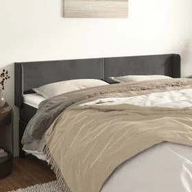 Cabecero de terciopelo gris oscuro 203x16x78/88 cm de vidaXL, Cabeceros y pies de cama - Ref: Foro24-3118555, Precio: 59,12 €...