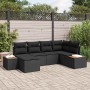Conjunto de sofá de jardín 6 pcs Negro Rattan de Poliéster en Sofás de exterior | Comprar online en Foru.es