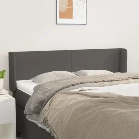 Cabecero de cuero sintético gris 147x16x78/88 cm de vidaXL, Cabeceros y pies de cama - Ref: Foro24-3118582, Precio: 61,33 €, ...