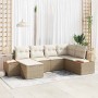 Conjunto de sofá de jardín con cojín 6 pcs Beige y Crema en Sofás de exterior | Comprar online en Foru.es