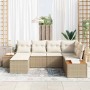 Conjunto de sofá de jardín con cojín 6 pcs Beige y Crema en Sofás de exterior | Comprar online en Foru.es