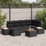Conjunto de sofá de jardín 7 pcs Negro Rattan de Poliéster en Sofás de exterior | Comprar online en Foru.es