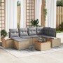 Conjunto de sofá de jardín con cojín 7 pcs beige y gris claro en Sofás de exterior | Comprar online en Foru.es