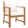 Muebles de jardín 5 piezas cojines madera maciza de acacia en Conjuntos de jardín | Comprar online en Foru.es