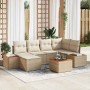 Conjunto de sofá de jardín con cojín 7 pcs beige y crema en Sofás de exterior | Comprar online en Foru.es
