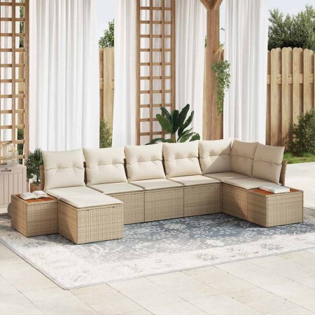 Conjunto de sofá de jardín con cojín 7 pcs Beige y Crema en Sofás de exterior | Comprar online en Foru.es