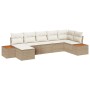 Conjunto de sofá de jardín con cojín 7 pcs Beige y Crema en Sofás de exterior | Comprar online en Foru.es