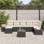 Conjunto de sofá de jardín con cojín 8 pcs Negro y crema en Sofás de exterior | Comprar online en Foru.es