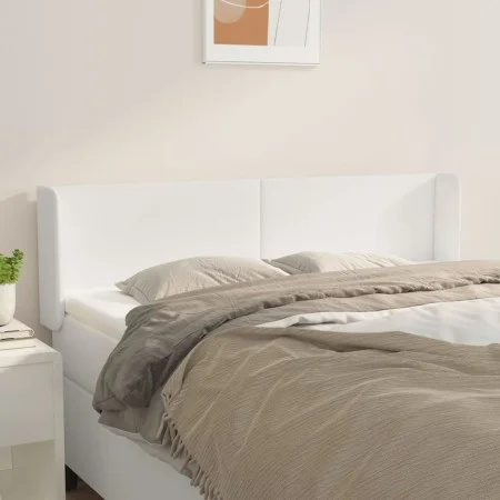 Cabecero de cuero sintético blanco 147x16x78/88 cm de vidaXL, Cabeceros y pies de cama - Ref: Foro24-3118579, Precio: 90,24 €...