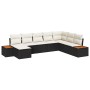 Conjunto de sofá de jardín con cojín 8 pcs Negro y crema en Sofás de exterior | Comprar online en Foru.es