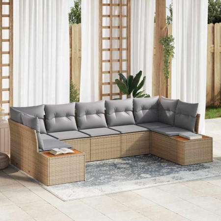 Conjunto de sofás de jardín con cojín 7 pcs Beige y Gris Claro en Sofás de exterior | Comprar online en Foru.es